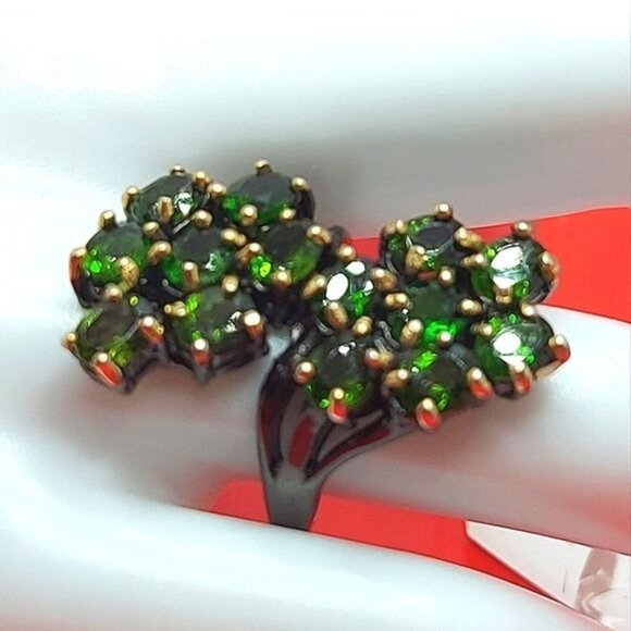 Natural Not Enhanced Chrome Diopside Ring 925 Sterling Silver Size‎ 6.75 - Picture 2 of 10